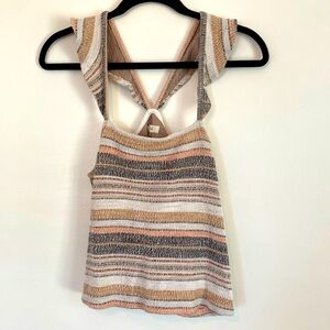 Madewell striped top with flutter detailed straps. Size XS. $20
